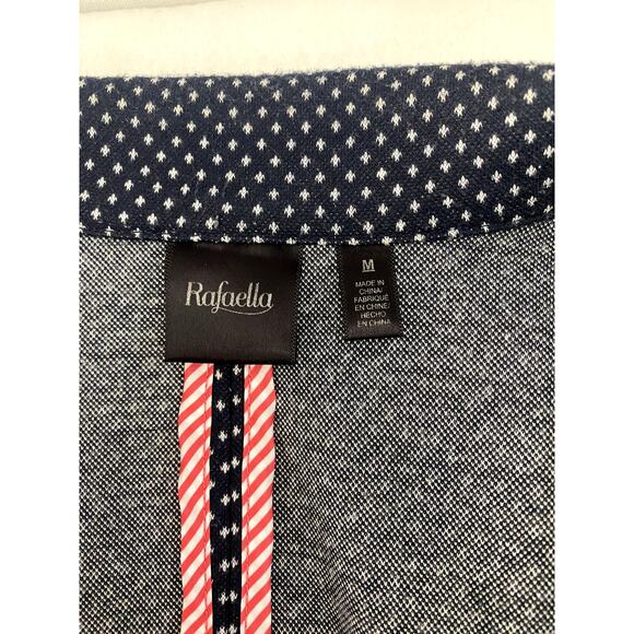 Rafaella Poka Dot Jacket  Blazer in Navy  and White Size Medium - Picture 3 of 13